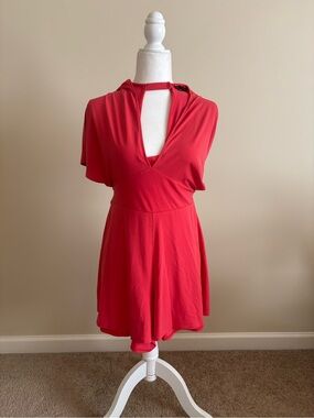 Express Orange Keyhole Romper